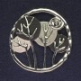 Brooch for scarves, sweaters, coats, and bags, silver-toned metal with magnetic backing, diameter 52 mm +