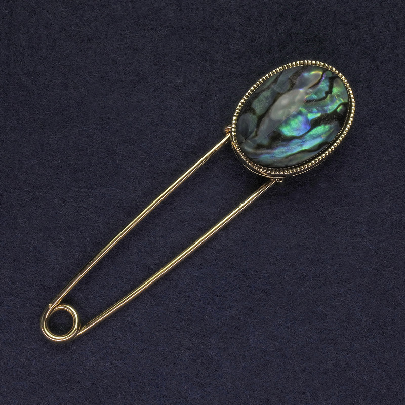 Halioitis Brooch Pin 78x20mm ± Golden Metal Color
