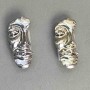 Brooch 'Accent Face', silver color (mix), 55×24 mm ± silver-tone metal