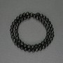 Beads, faceted agate, round 6 mm diameter ± on a thread, length 37 cm+