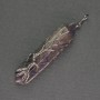 Amethyst Hexagonal Crystal Pendant 12 x 50 x 57 mm +/- in a Silver-Plated Weave