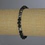 Faceted Agate Bracelet in Diamond Shapes, 6x5 mm, 18 cm Length, Elastic