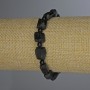 Sherl Tourmaline Bracelet, Unpolished Faceted Stones, 12x8 mm, 4 mm Beads, 18 cm Length, Stretch