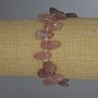 Rose quartz bracelet, tumbled, 12-16 x 8-12 mm +/- with seed beads, 18 cm length, elastic