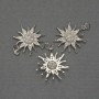 Pendant 'Star' with white crystals, silver-tone metal, diameter 20 mm ±, length 25 mm +