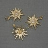 Star Pendant with white crystals in gold-tone metal, diameter 20 mm ±, length 25 mm ±