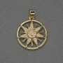 Star Pendant with White Crystals, Golden Metal