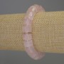 Pink Quartz Rondelle Bracelet, 10×6 mm rondelles, 3 mm seed beads, 18 cm length, stretch