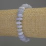 Blue agate faceted bracelet, bead diameter 11×4 mm ±, 3 mm bicones ±, length 18 cm stretch