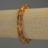 Amber Bracelet Smooth Cube 7x7 mm, 18 cm, stretch