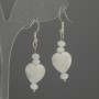 Perlamurt Heart Earrings 12mm ± Rondelle 5x3mm ±, length 45mm ±