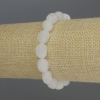 White Quartz Faceted Bracelet, bead diameter 9-12×8 mm, length 18 cm, stretch