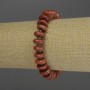 Bracelet Red Jasper Rondelle Beads, 4x12mm, with 3mm seed beads, 18 cm stretch