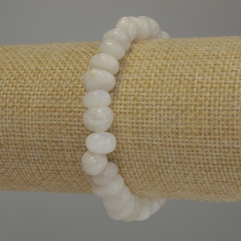 Adularia Bracelet, Faceted Beads, Diameter 9-10×6-8 mm, Length 18 cm Stretch