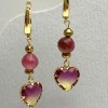 Tourmaline Earrings with Faceted 8mm Ball and Heart 12mm Pendant, Length 47mm±
