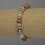 Jasper Rondelle Bracelet, 8x5mm, with 10mm bead insert, 18 cm length, stretch