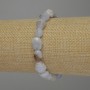 Blue Agate Bracelet with Faceted Beads, diameter 10–15×10 mm, 18 cm stretch