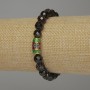 Garnet bracelet with faceted beads, 8 mm diameter, 18 cm length, stretch