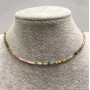Tourmaline Necklace with Faceted 2 mm Cube, length 42–47 cm, with clasp and extender chain