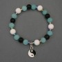 Bracelet 'Assortment' with Smooth Beads, 8mm Diameter +/-; Rondelle 5x2mm +/-; Length 18mm +/-; Stretch