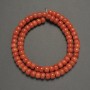Orange Coral Beads (Artificial) Smooth Rondelle, 7x5 mm, 40 cm length on thread