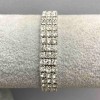 Three-row stretch bracelet with white crystals, 17 cm circumference