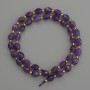 Natural Amethyst Beads, Faceted, 8×6 mm, with 3 mm seed beads, length 39 cm ±