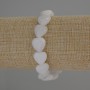 Stretch bracelet with White Quartz Heart, 12x12 mm diameter, 18 cm length