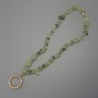 Keychain with Prenite beads 4-10×2-4 mm + ring, 24 mm diameter, length 40 cm (beads length 37 cm)