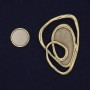 Magnetic Brooch Accent beige-gold metal 37x54 mm+