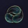 Brooch Accent green enamel gold-tone metal 44 mm+