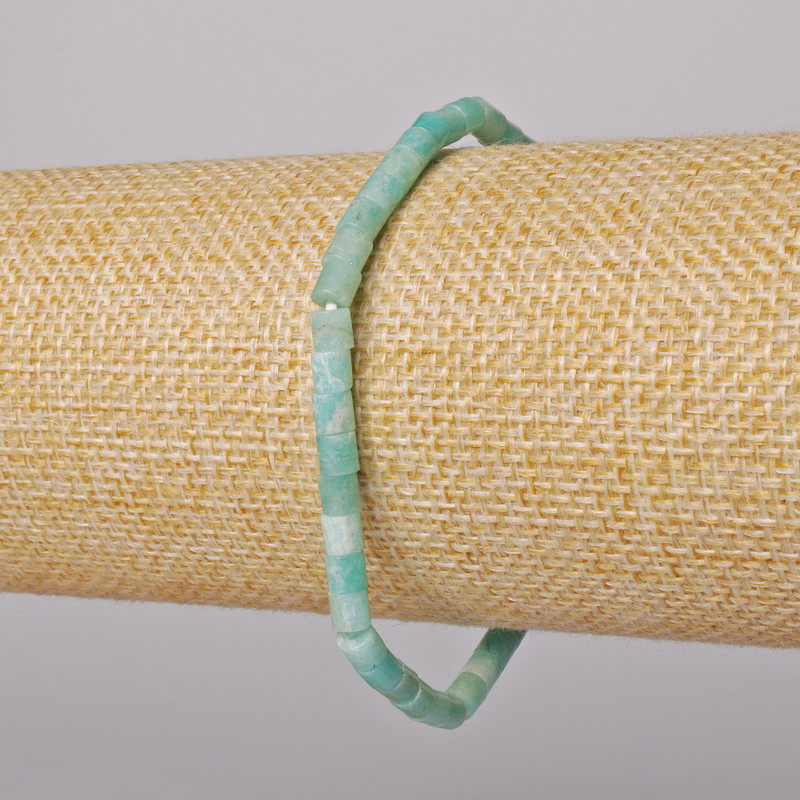 Amazonite Bracelet, Cylindrical Beads 4x4 mm