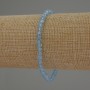 Bracelet with natural topaz, faceted cube beads, 4×4 mm diameter, 18 cm length, stretch
