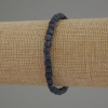 Sapphire Faceted Cube Bracelet, 5 mm Diameter, 18 cm Stretch