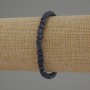 Sapphire Faceted Cube Bracelet, 5 mm Diameter, 18 cm Stretch