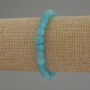 Stretch bracelet with faceted aquamarine cubes, 6 mm diameter, 18 cm length