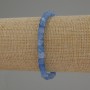 Aquamarine Faceted Cube Bracelet, 5 mm Diameter, 18 cm Stretch