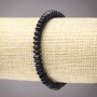 Elastic bracelet with blue sand aventurine 'Night of Cairo' smooth rondel, diameter 6x3mm+