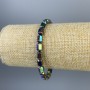 Hematite bracelet with hexagonal shapes, multicolor, diameter 8x5 mm, length 18 cm, stretch