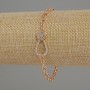 Xuping Bracelet with White Crystals, 18K Gold Plating, Diameter 4 mm, Length 17-21 cm, with Extension Chain