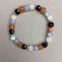 Bracelet Assorted Faceted Cube, 7x7 mm diameter, 18 mm length, stretch