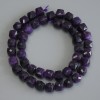 Sugilite Beads, Faceted Cube, 9x9 mm, 38 cm Length on Thread