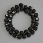 Turmaline beads faceted cube 8.5x8.5 mm+- with 3 mm+- seed beads on a string, length 37 cm+-