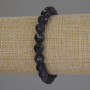Iolite bracelet with faceted beads, 8 mm diameter, 18 cm length, stretch bracelet
