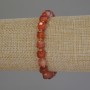 Faceted Agate Cube Bracelet, 6.5x6.5 mm diameter, 3 mm seed beads, 18 cm length, stretch