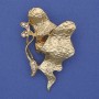 Accent Brooch with Rainbow Crystals Gold-Tone Metal 50x30mm+
