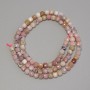 Opal Beads, Faceted Cube, Diameter 4x4 mm, Length 39 cm on Thread