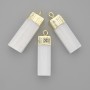 Pendant with Untreated Selenite Mineral, 32x12 mm, 36 mm length, gold-tone metal