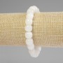 Bracelet with rock crystal rondelles, rounded, 10×9 mm diameter, 18 cm length, stretch