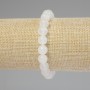 Rock Crystal Bracelet with Smooth Beads, 8 mm Diameter, 18 cm Length, Stretch